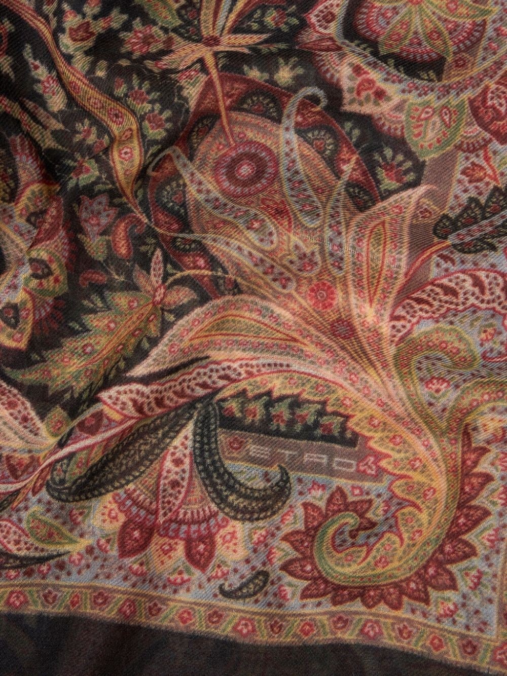 paisley-print cashmere scarf - 2