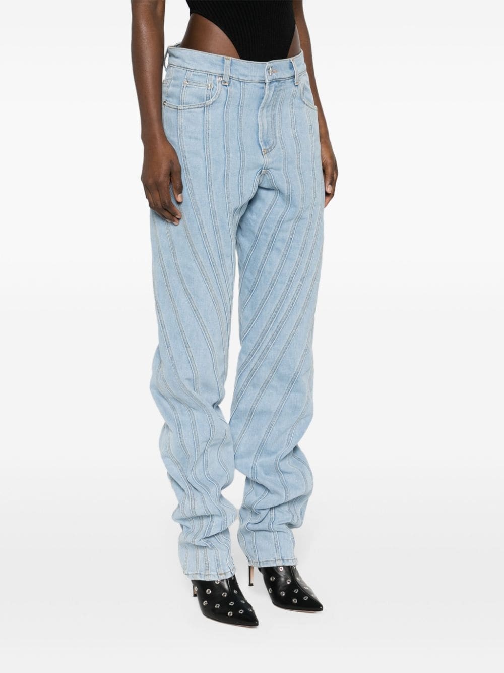 multi-seam spiral jeans - 3