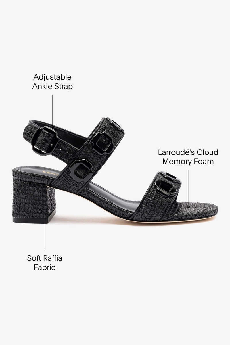 Milan Sandal In Black Wave Raffia 5