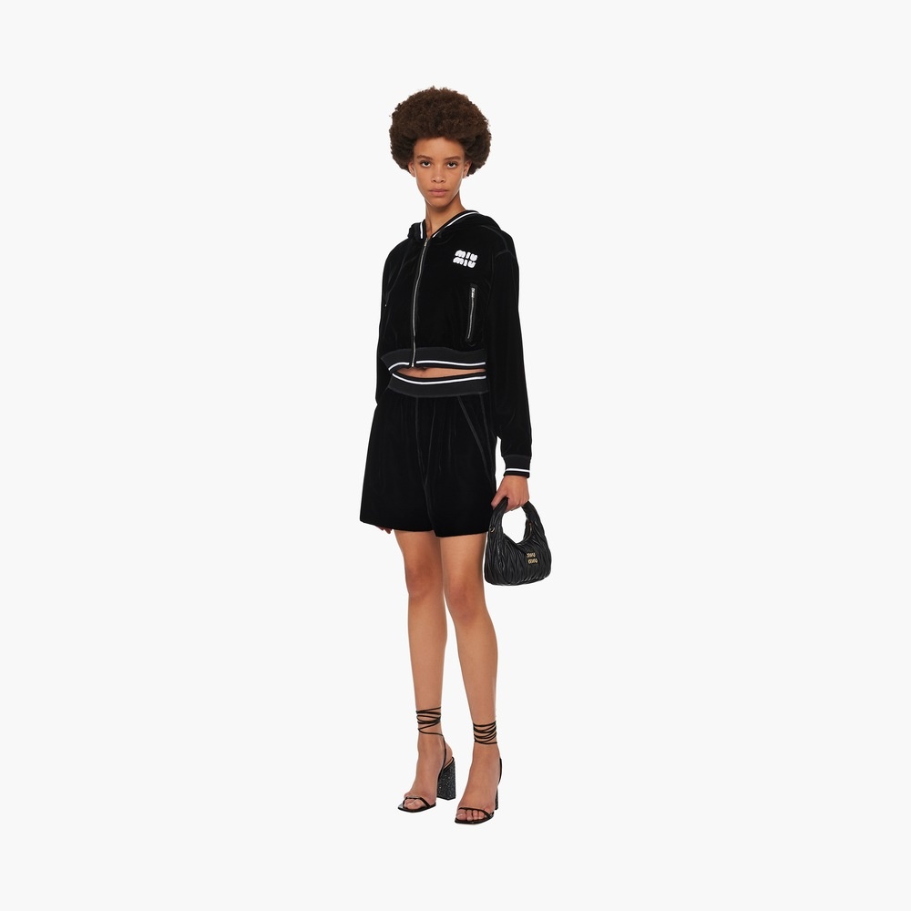 Embroidered velvet blouson - 2