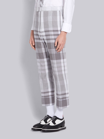 Thom Browne Medium Grey Cotton Large Plaid Madras Classic Trousers outlook