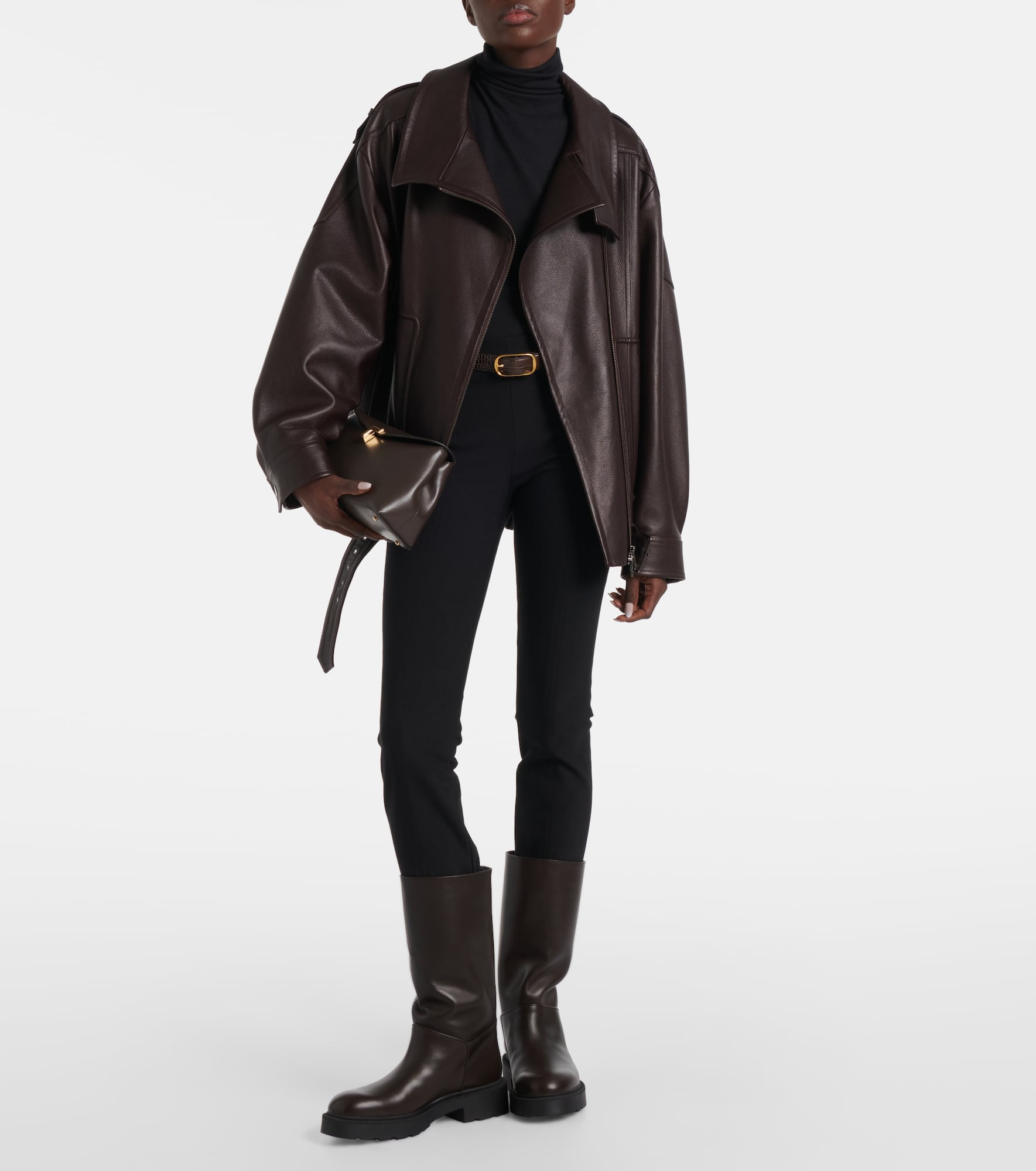 Leather biker jacket - 2