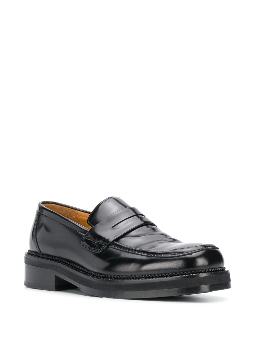 leather square-toe loafers - 2