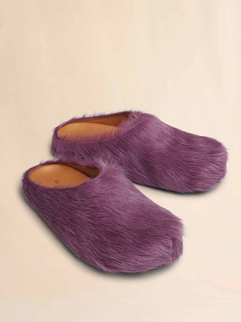 PURPLE LONG HAIR CALFSKIN FUSSBETT SABOT - 5