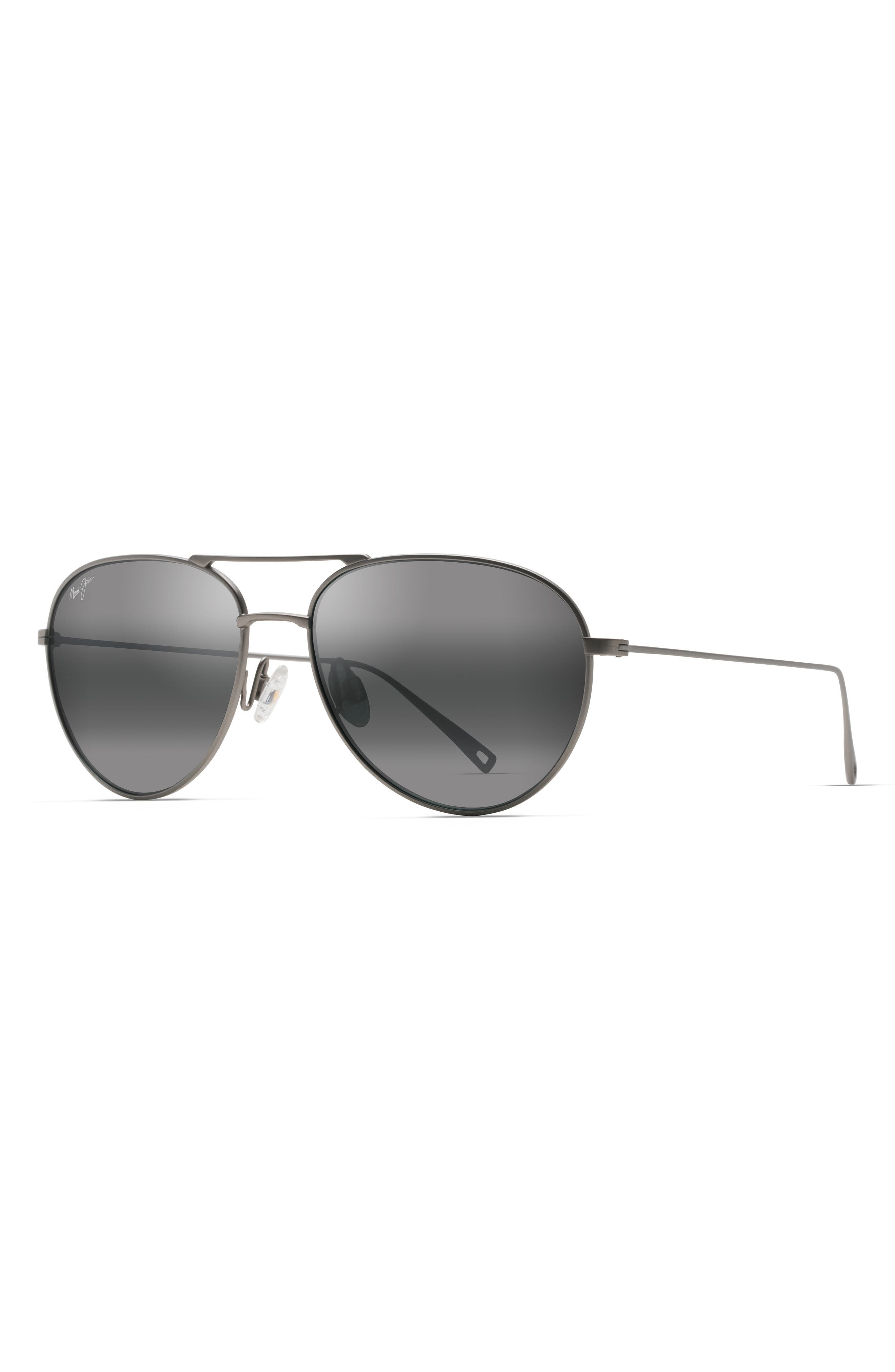 Maui Jim Walaka 57mm PolarizedPlus2® Aviator Sunglasses in Matte Titanium at Nordstrom - 2