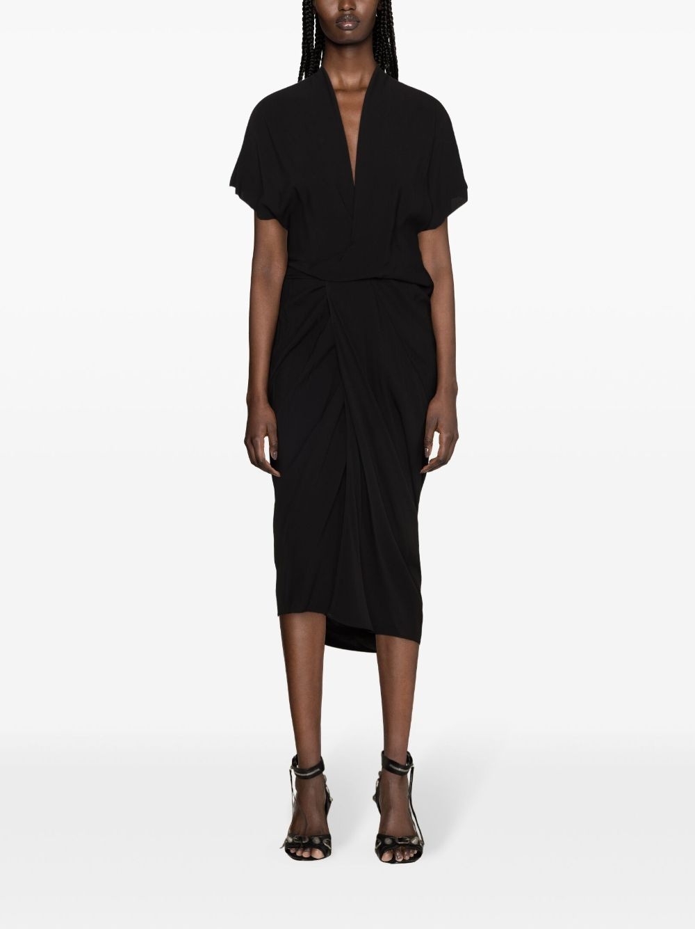 V-neck wrap midi dress - 2