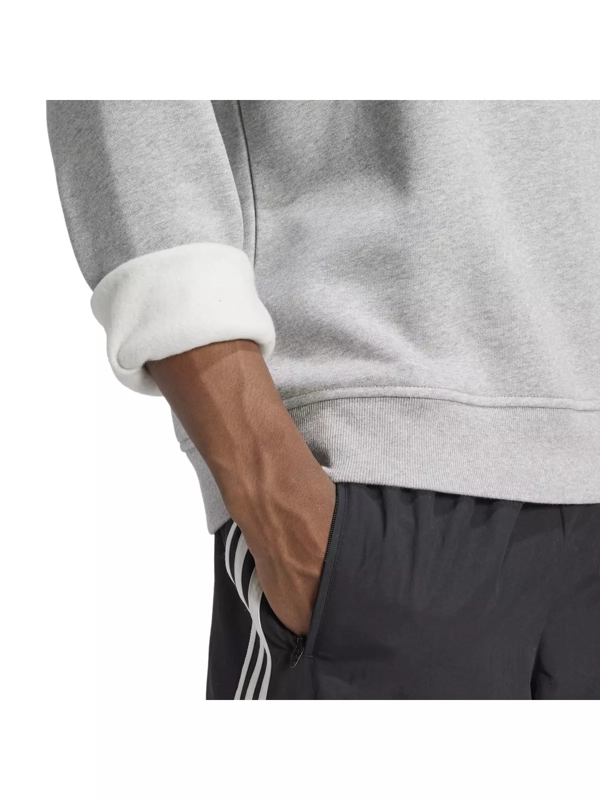 Originals Men's Trefoil Essentials Lifestyle Crew Sweatshirt -Grey - 4