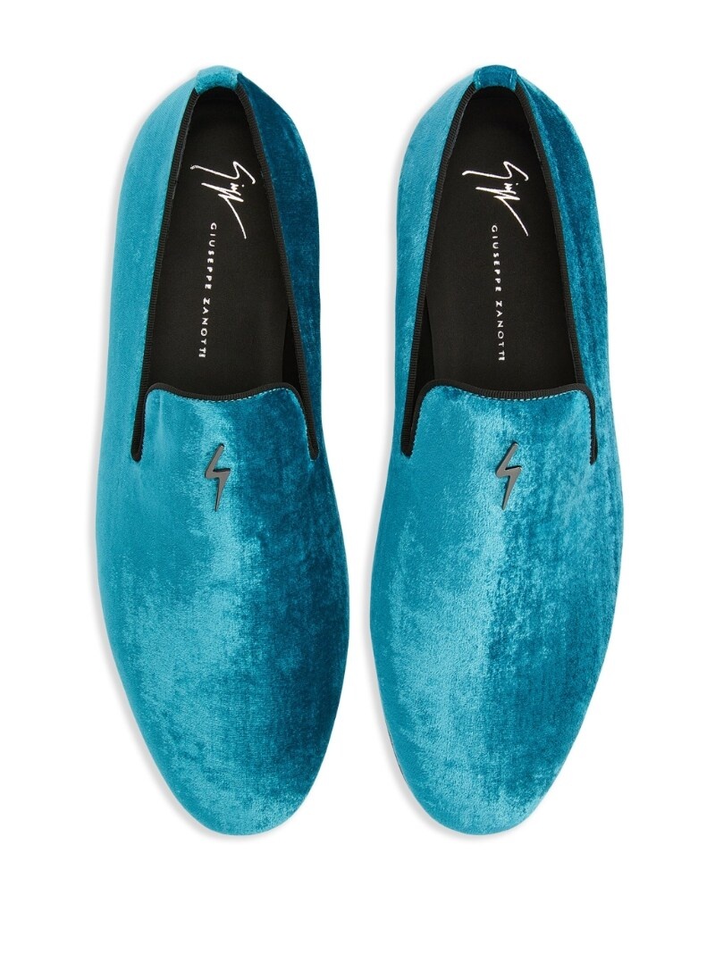 velvet slip-on loafers - 4