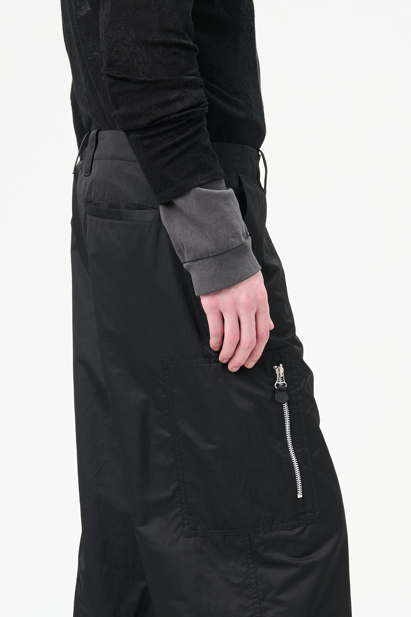Tactical Cargo Black High Gloss Sateen - 5