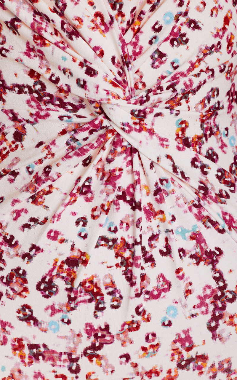 Jena Twist-Detailed Floral Top red 5