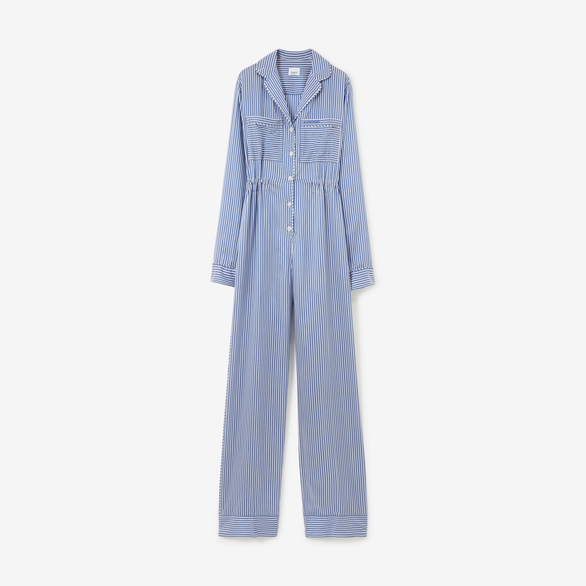 Striped Silk Jumpsuit - 1
