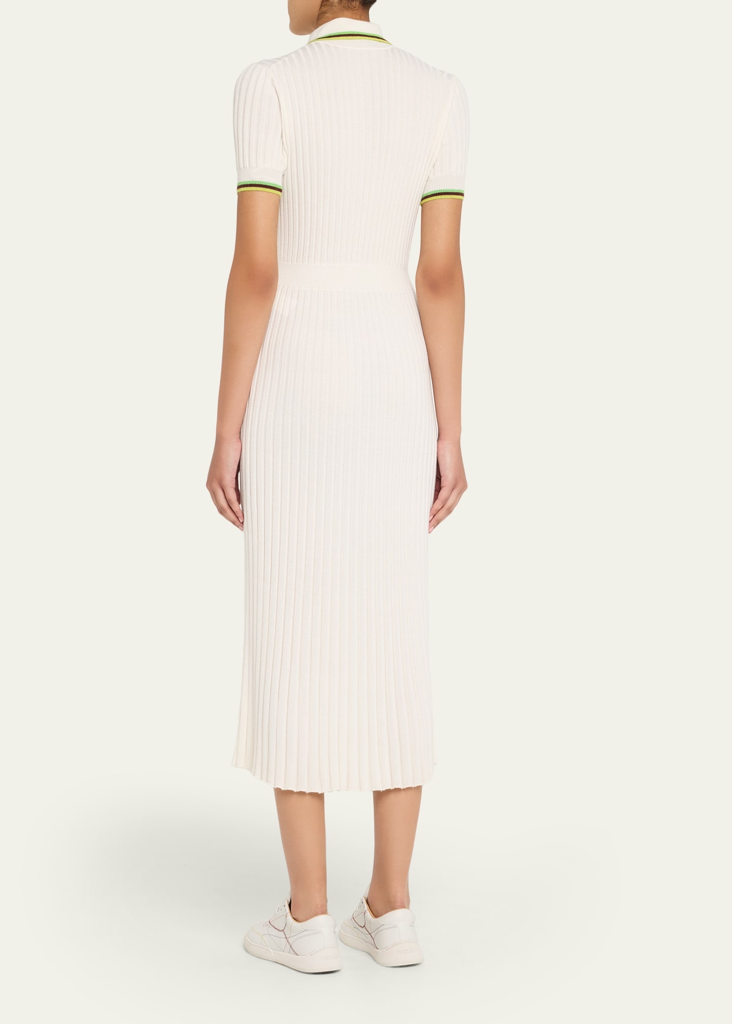 Eyot Short-Sleeve Rib Midi Polo Dress - 3
