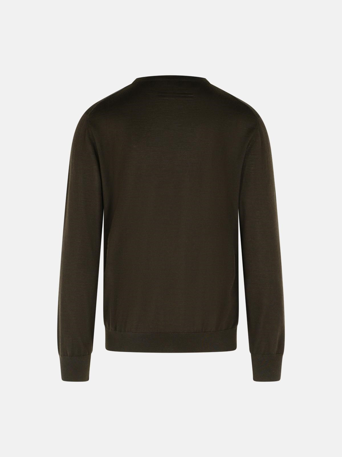 BROWN CASHMERE BLEND SWEATER - 3