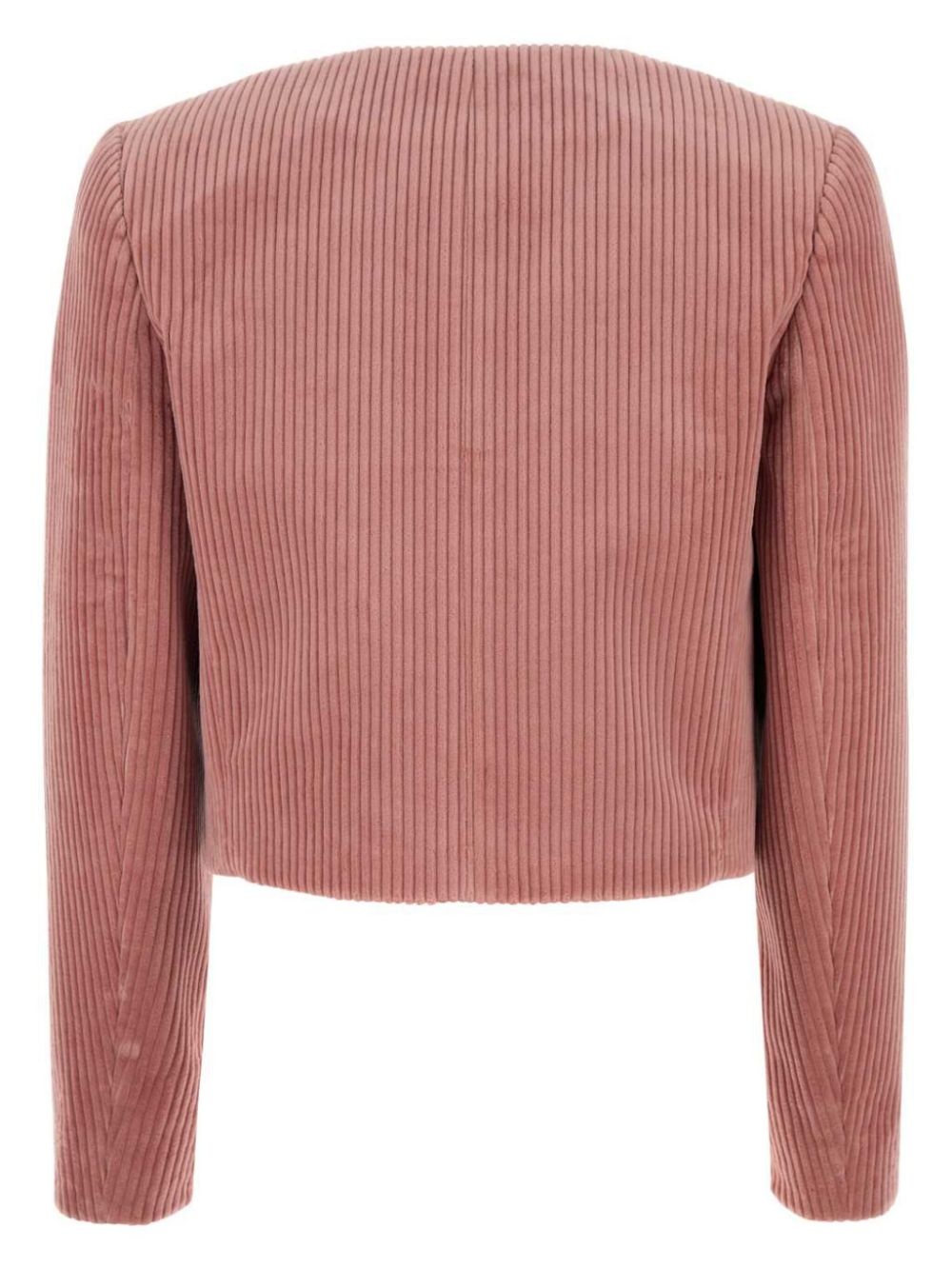 velvet cropped jacket - 2