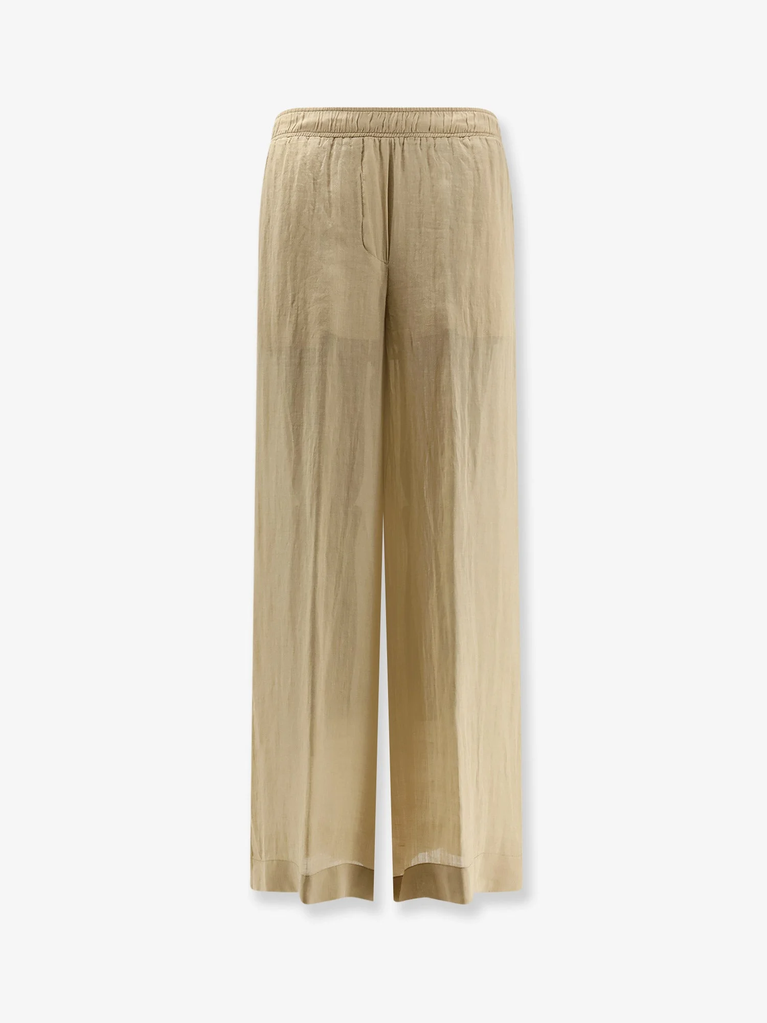 Nude Linen Blend Trousers - 1