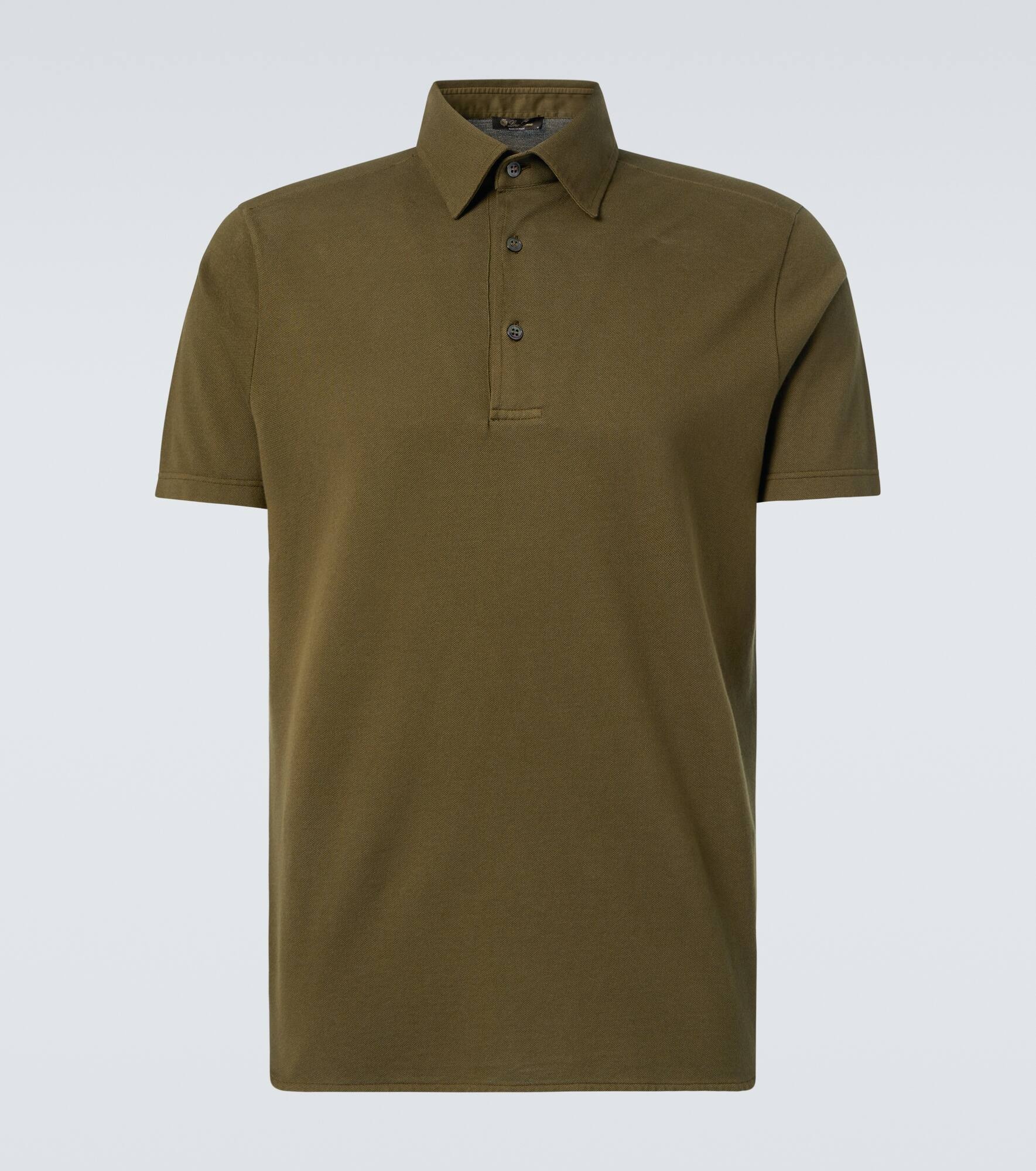 Cotton piqué polo shirt - 1