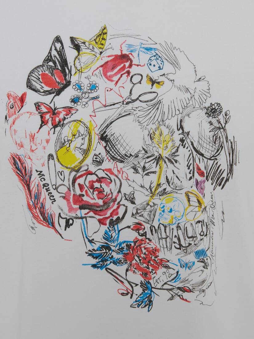 Doodle Skull T-shirt in White/multicolour - 5