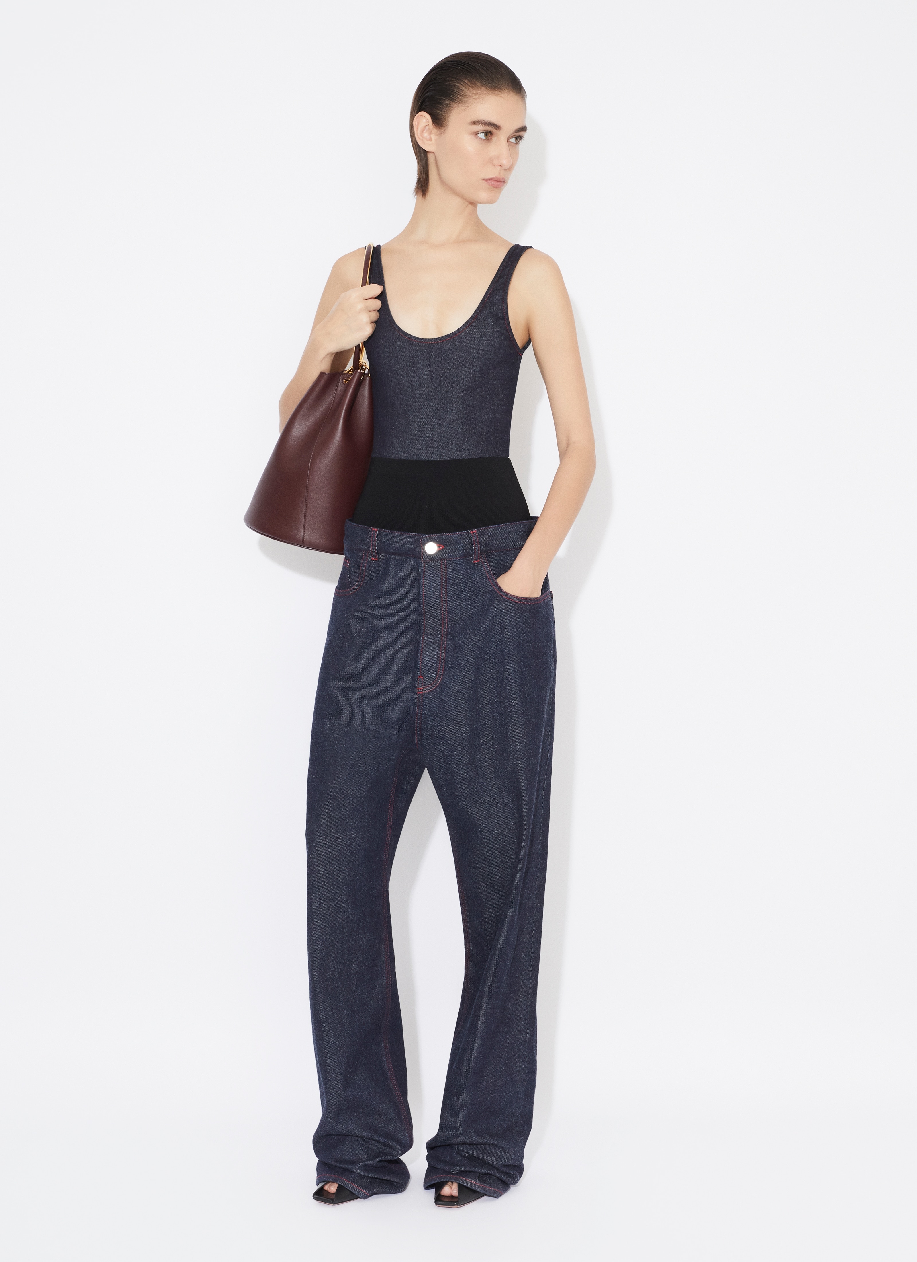 TANK BODY IN STRETCH DENIM - 2