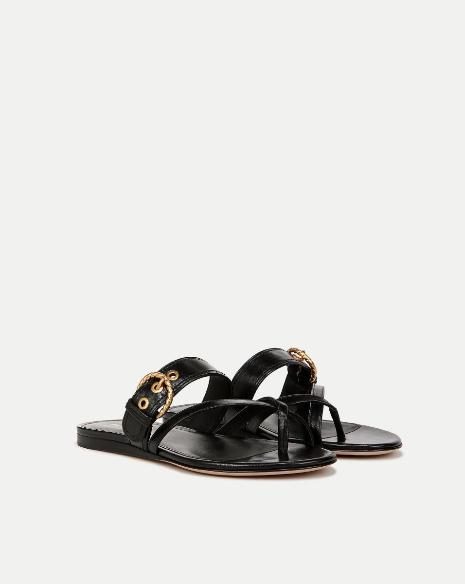 SALVA LEATHER CRISSCROSS SANDAL - 2