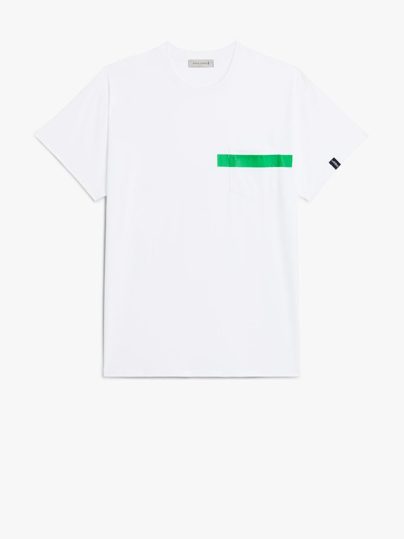 WHITE X GREEN COTTON T-SHIRT | GJM-206 1