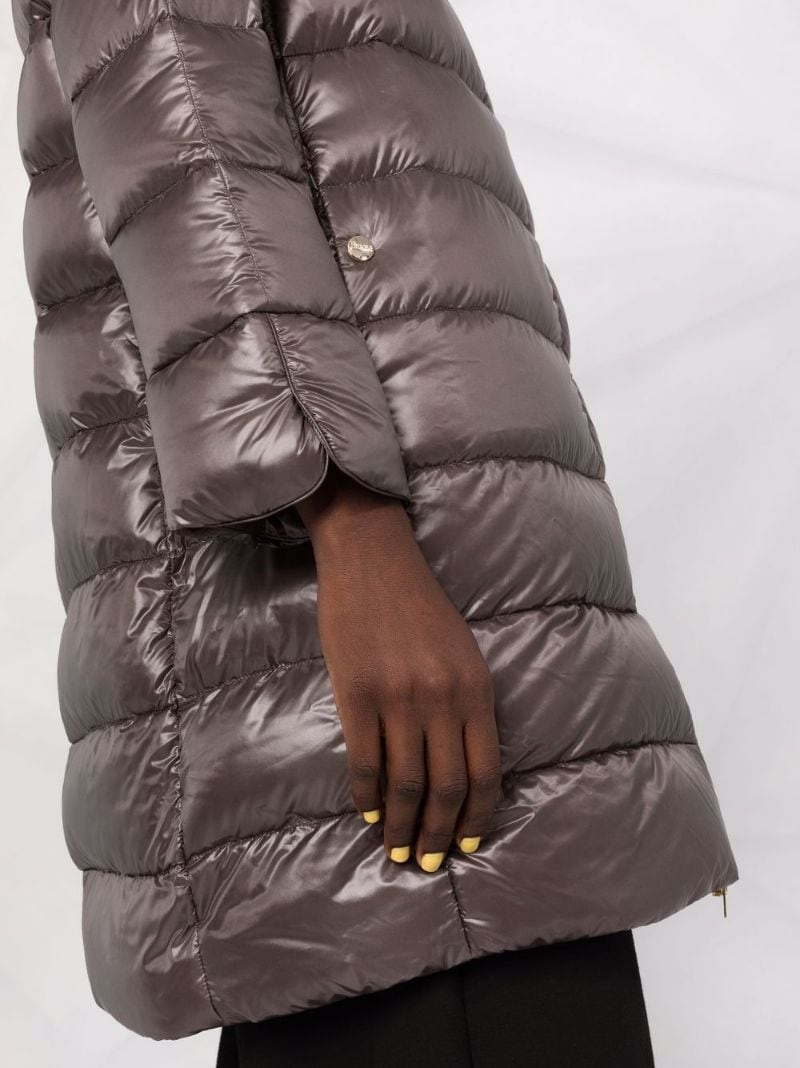 down-feather mid-length coat - 3