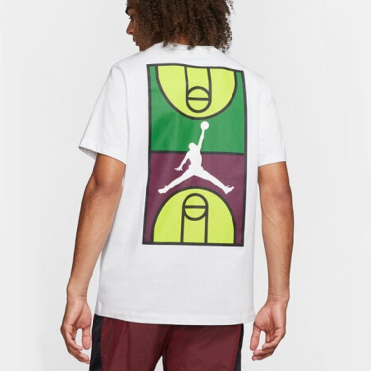 Air Jordan Back Stadium Large Printing Short Sleeve White CJ6291-100 - 4