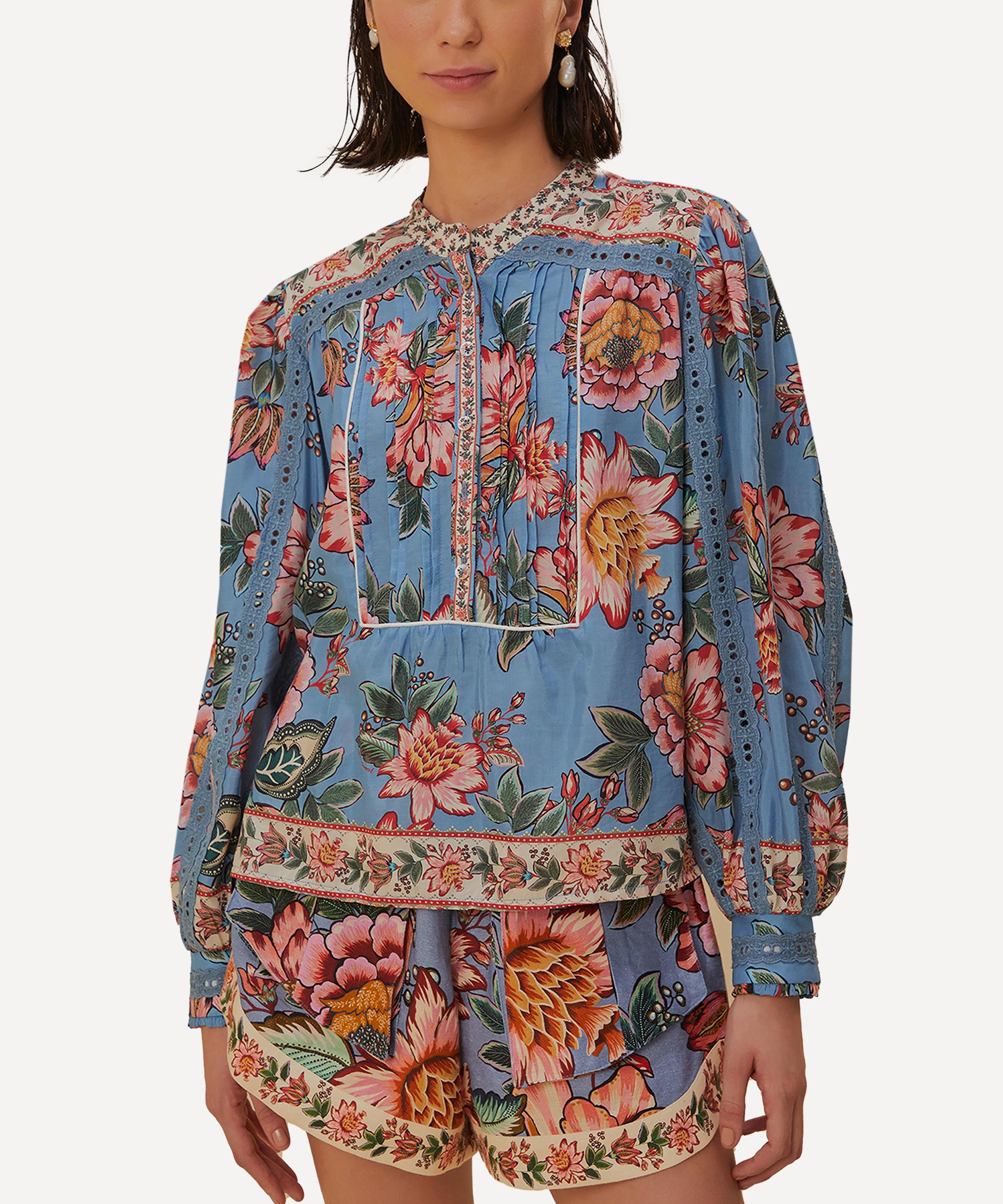 Wonderful Bouquet Blue Long–Sleeve Top - 4