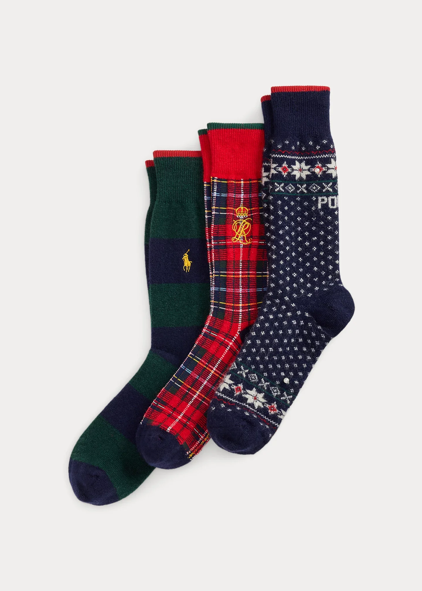 Fair Isle & Plaid 3-Sock Gift Set - 1