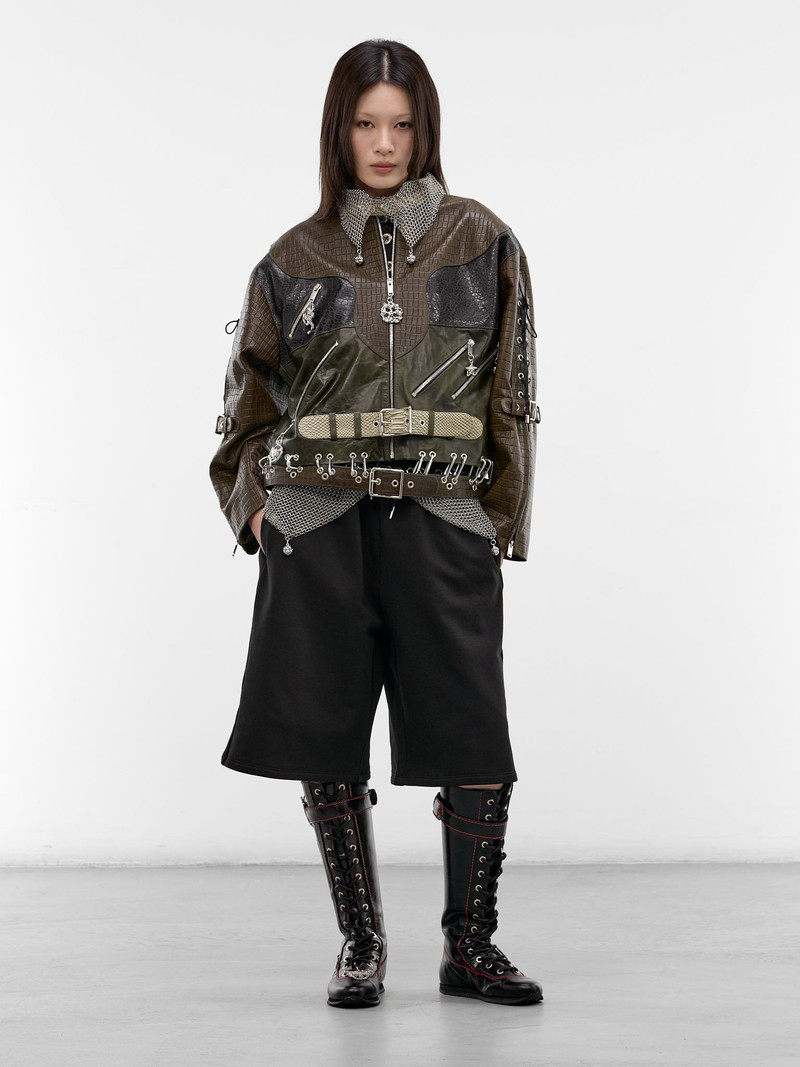 Chopova Lowena Inversion Laced Embossed Lambskin Jacket outlook