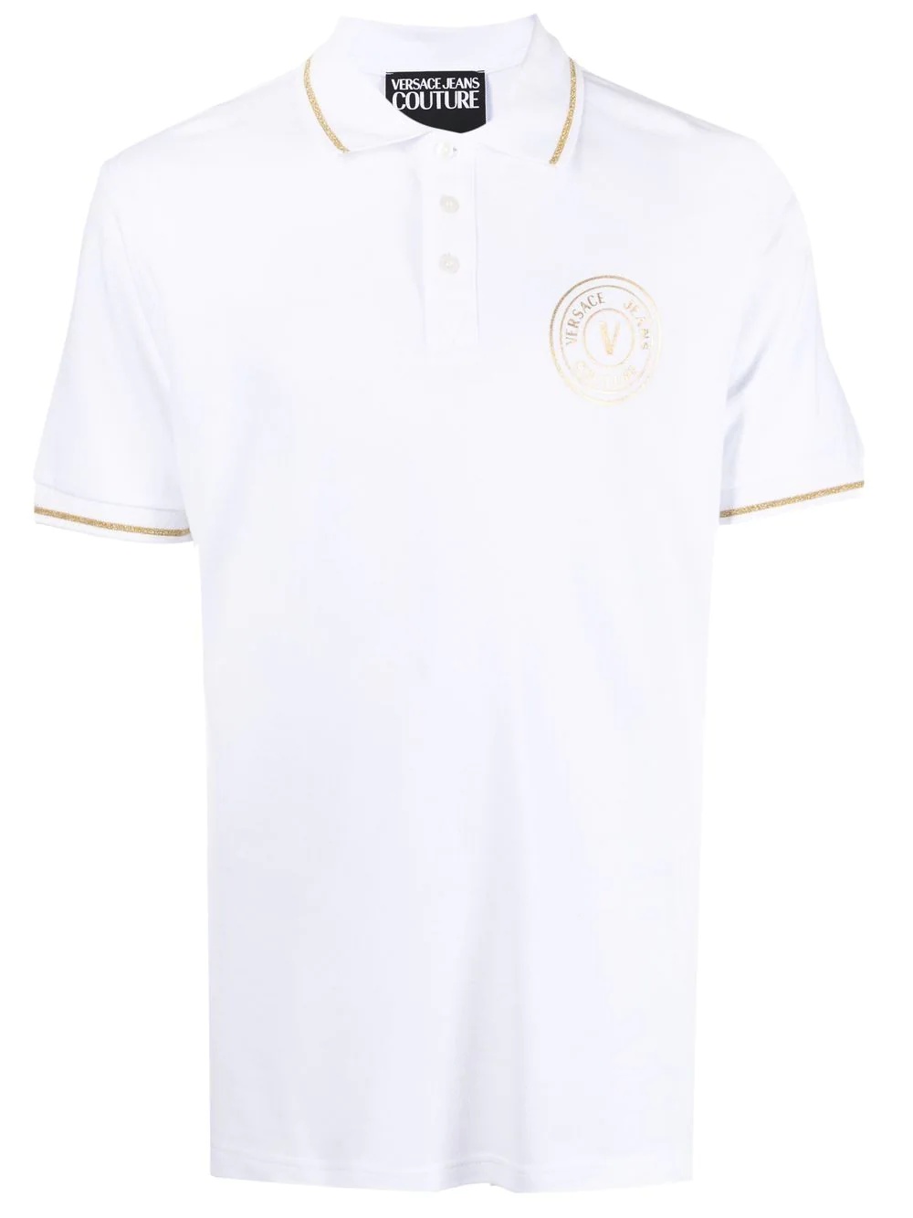 logo-patch polo shirt - 1