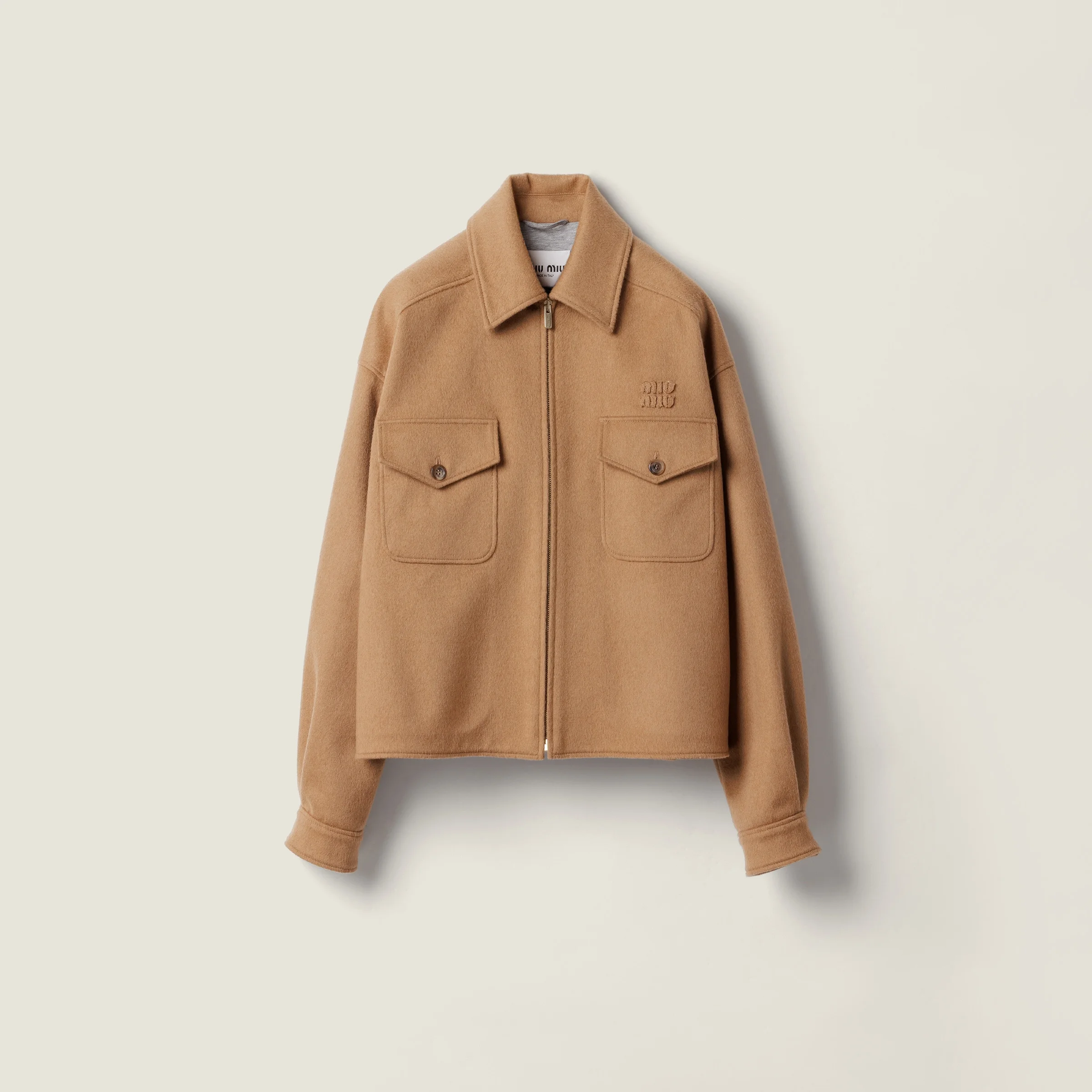 Bonded camel hair blouson jacket - 1