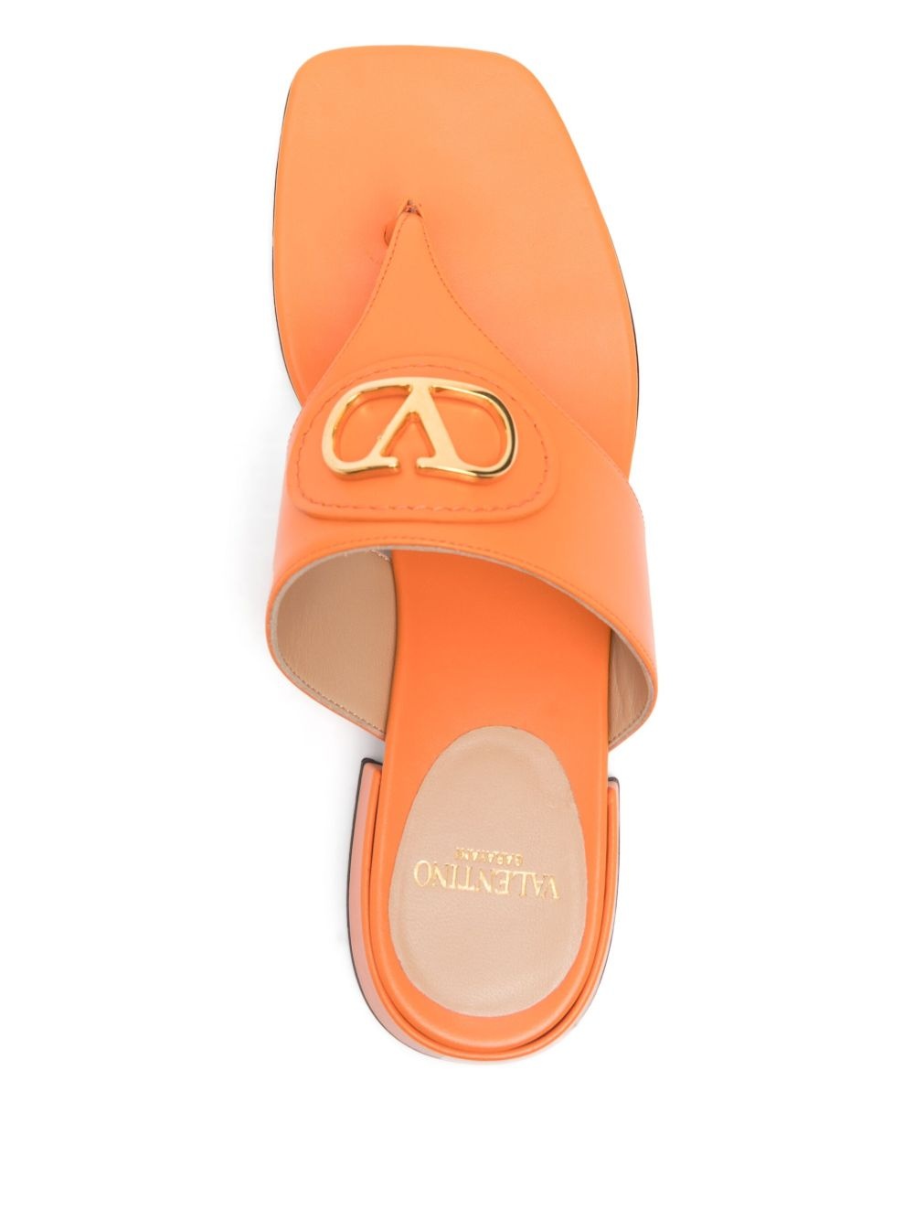 VLogo leather sandals - 4