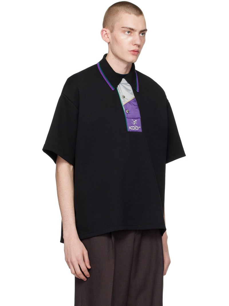 Black Padded Placket Polo 2