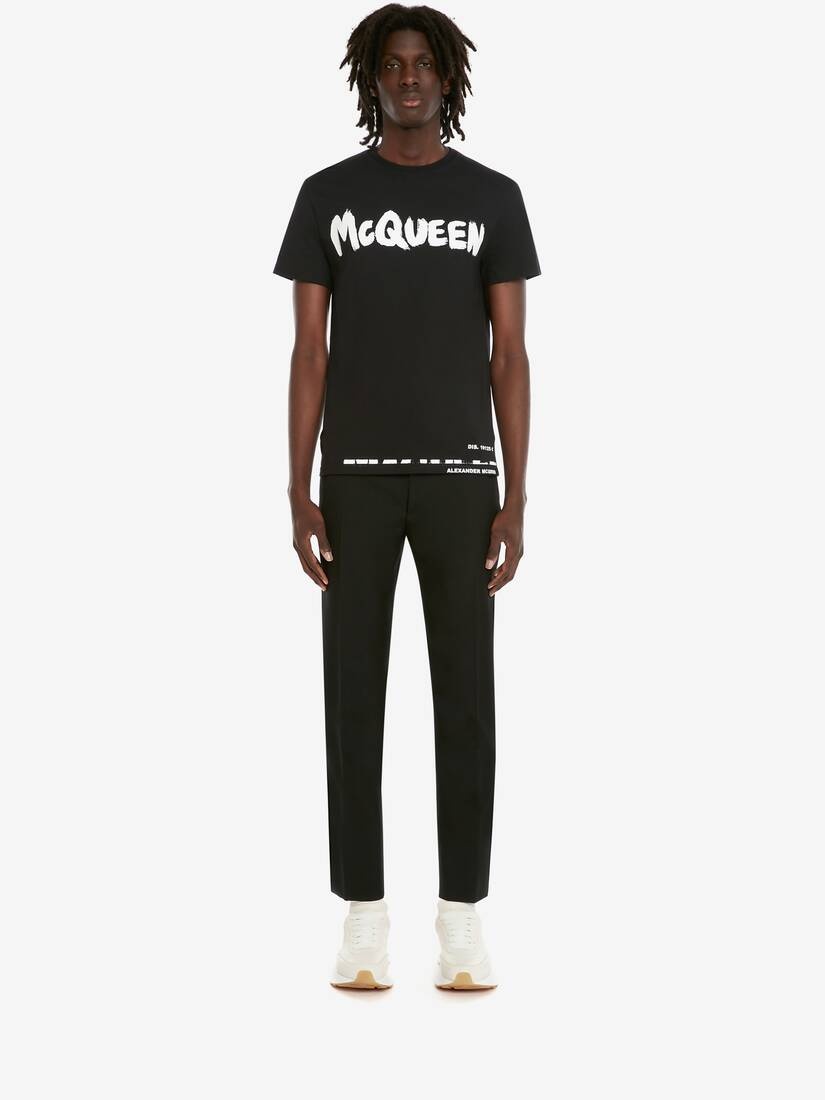 Alexander McQueen Men's McQueen Graffiti T-shirt in Black