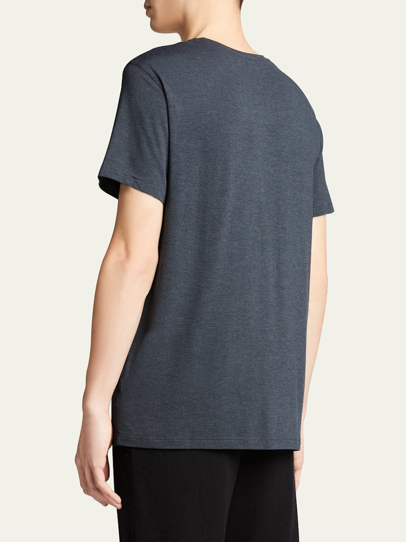 Derek Rose Men's Marl Crewneck Short-Sleeve Knit Tee outlook