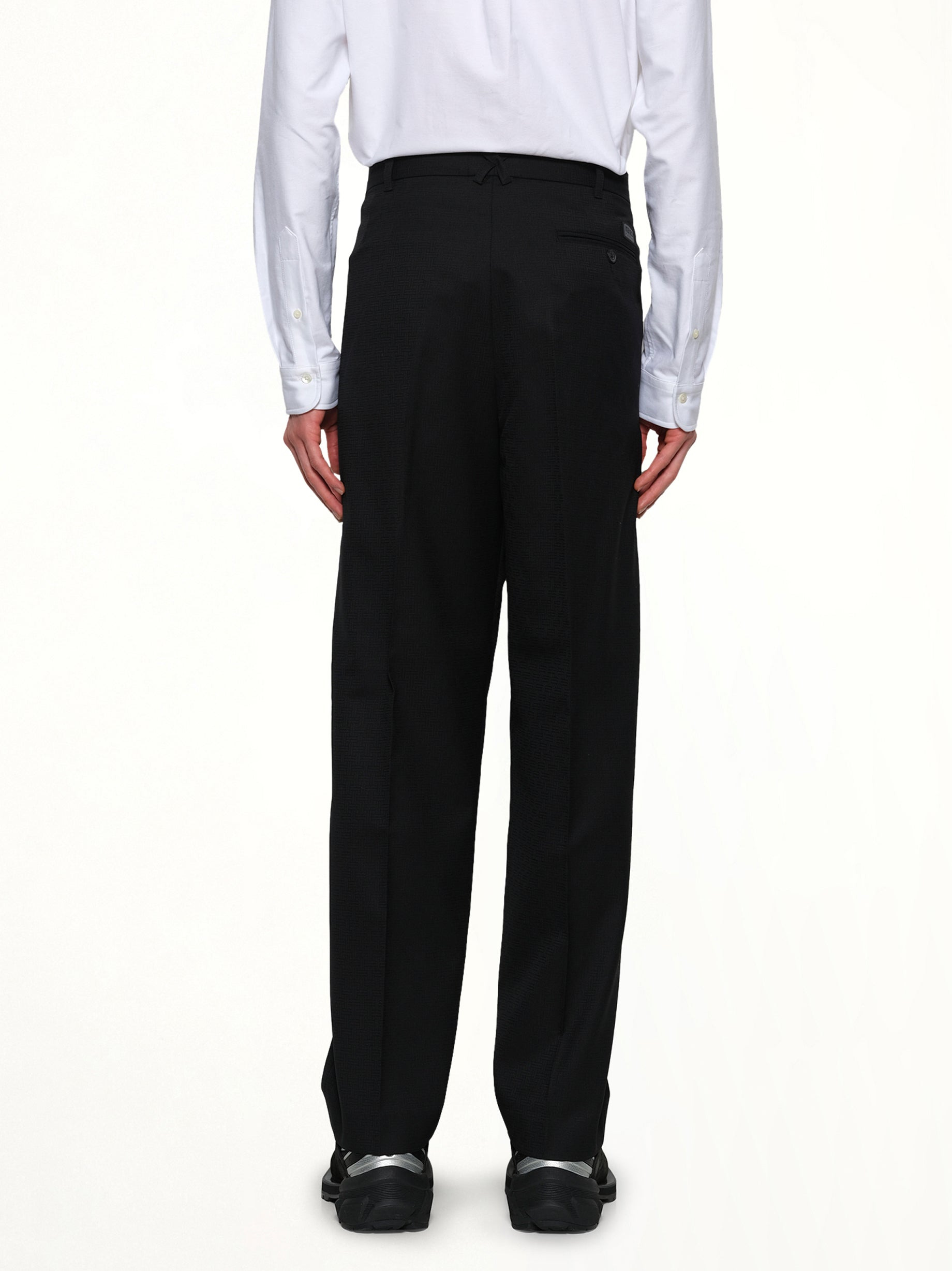 Kenzo Weave Pleated Tailored Pant in Black - 5
