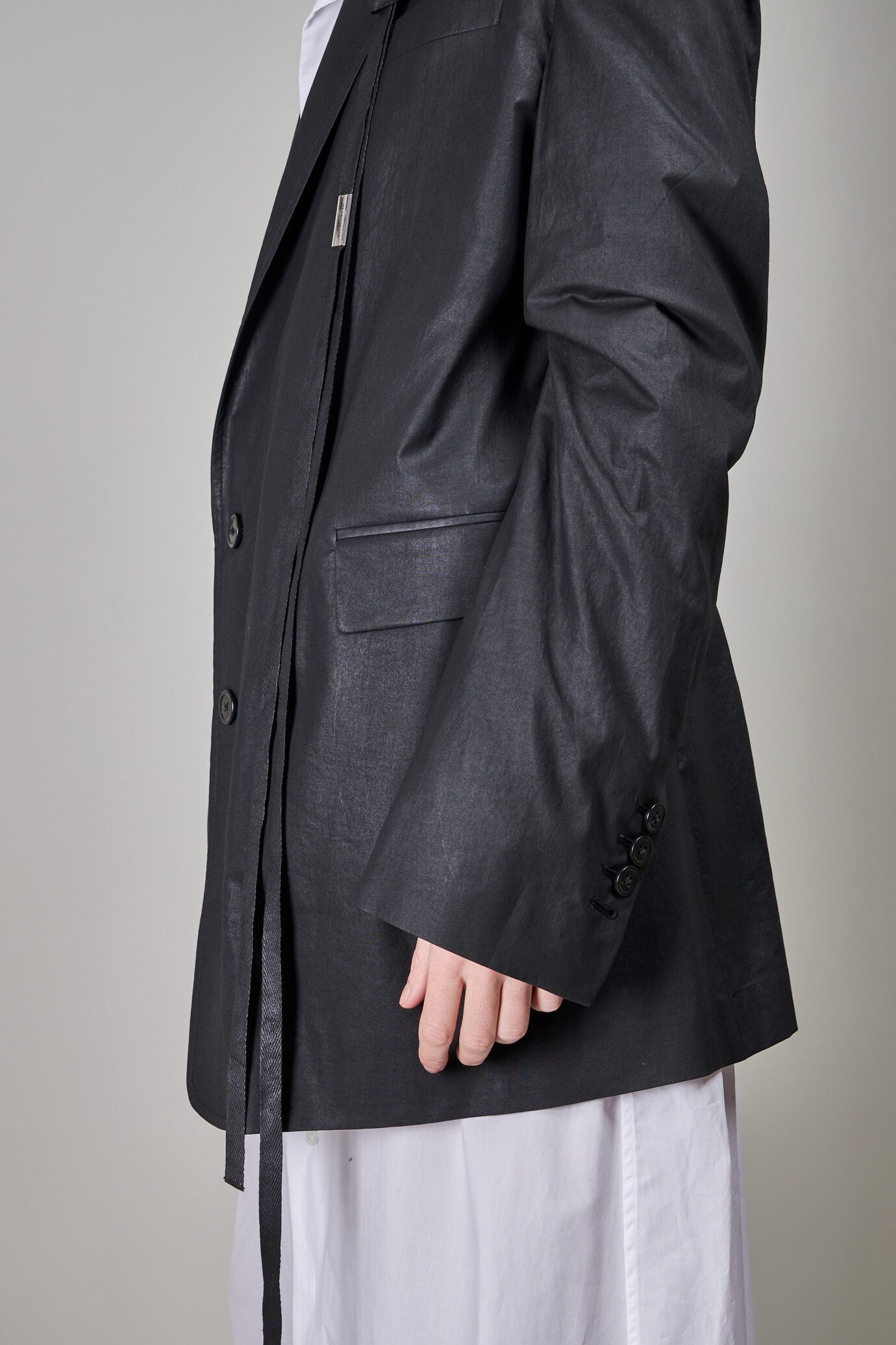 Agnes Slouchy Jacket Waxed , black - 3