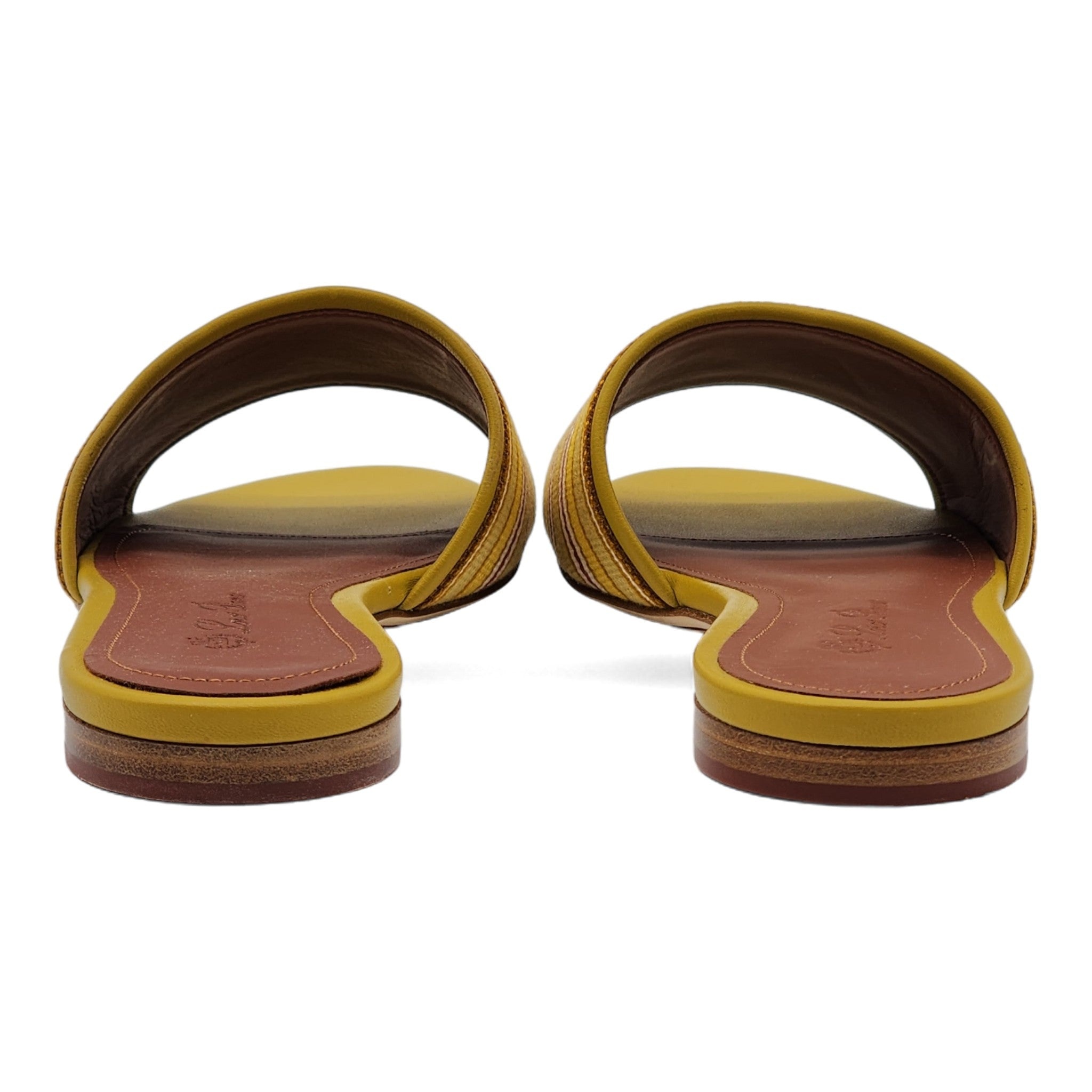 Loro Piana The Suitcase Stripe Flat Sandals in Yellow - 5