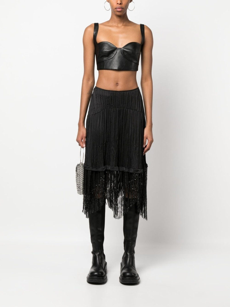 rabanne fringe-detail asymmetric skirt outlook