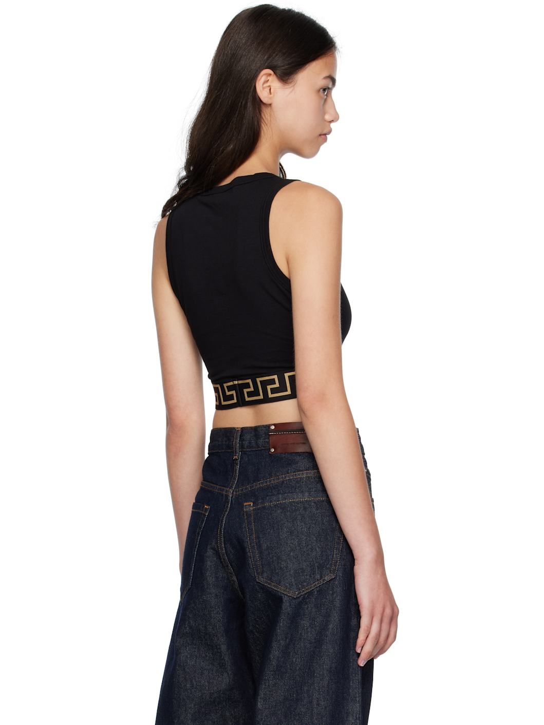 Black Greca Border Tank Top - 3