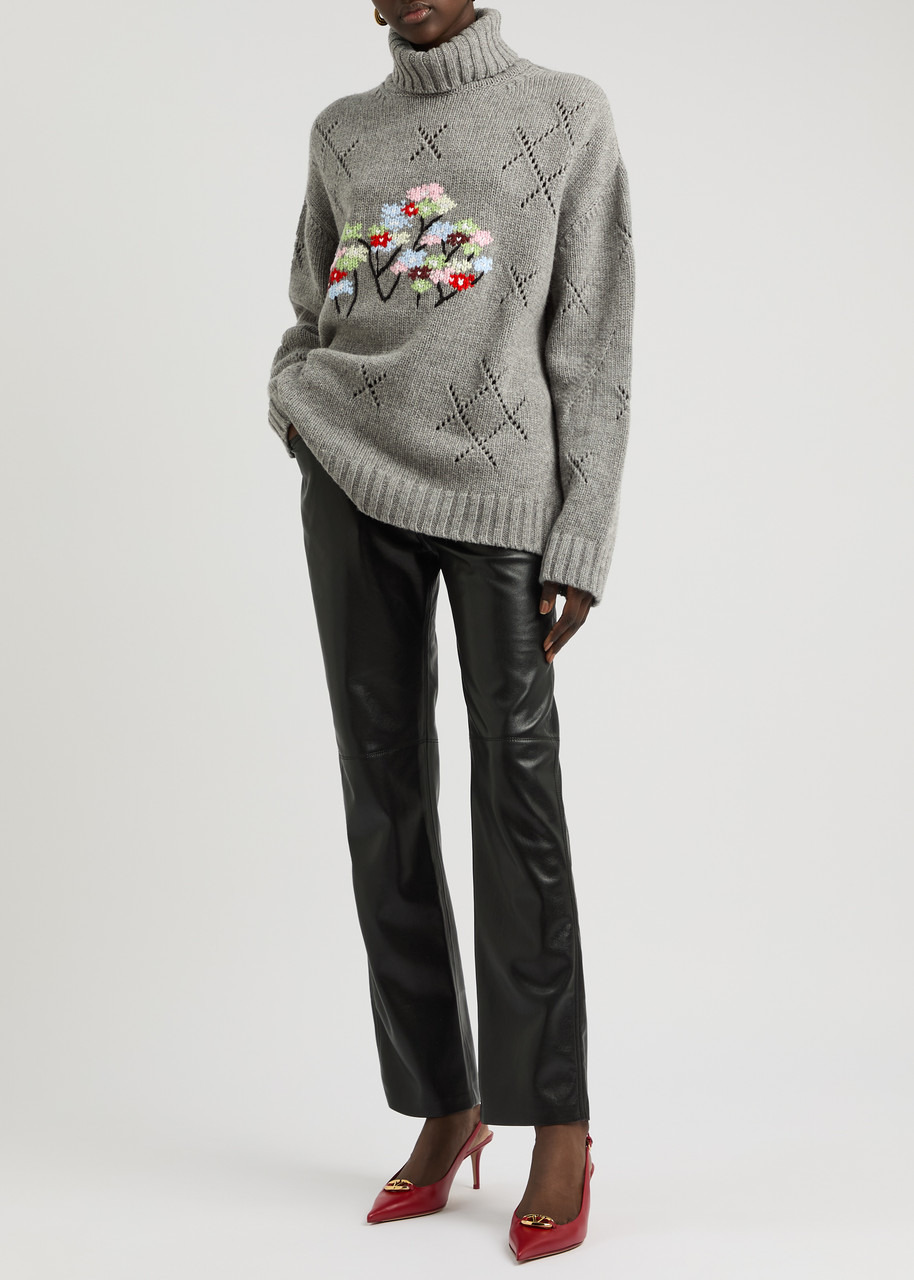 Bernadette Pull Sharon Floral-intarsia Wool-blend Jumper - 4