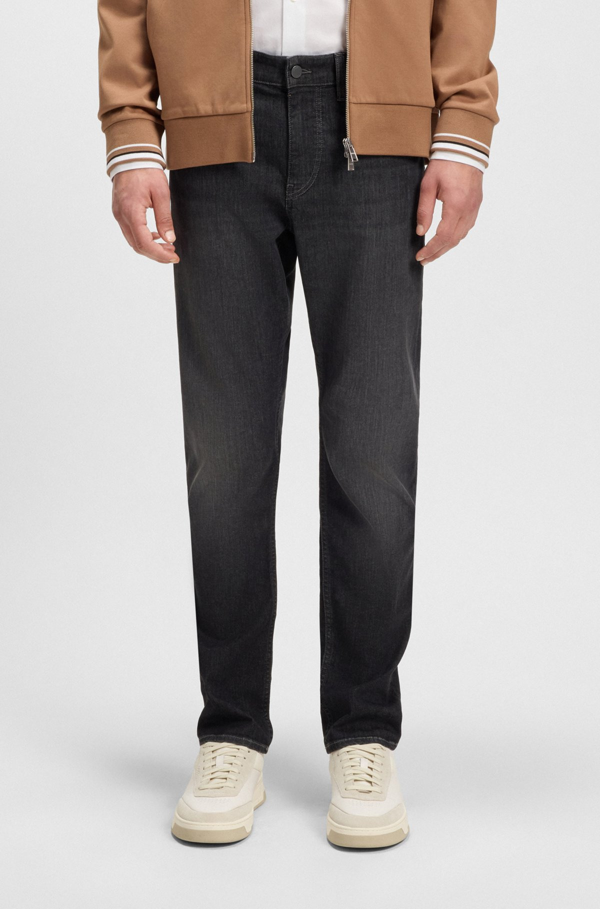 SLIM-FIT JEANS IN BLACK STRETCH DENIM - 2