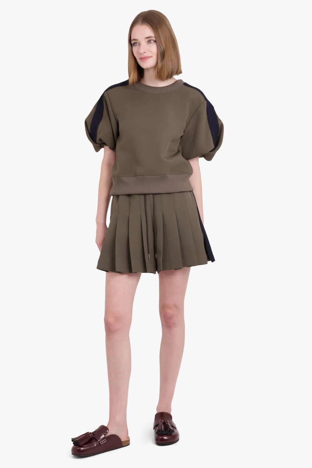 BALLOON S/S PULL OVER TOP | KHAKI/NAVY - 3