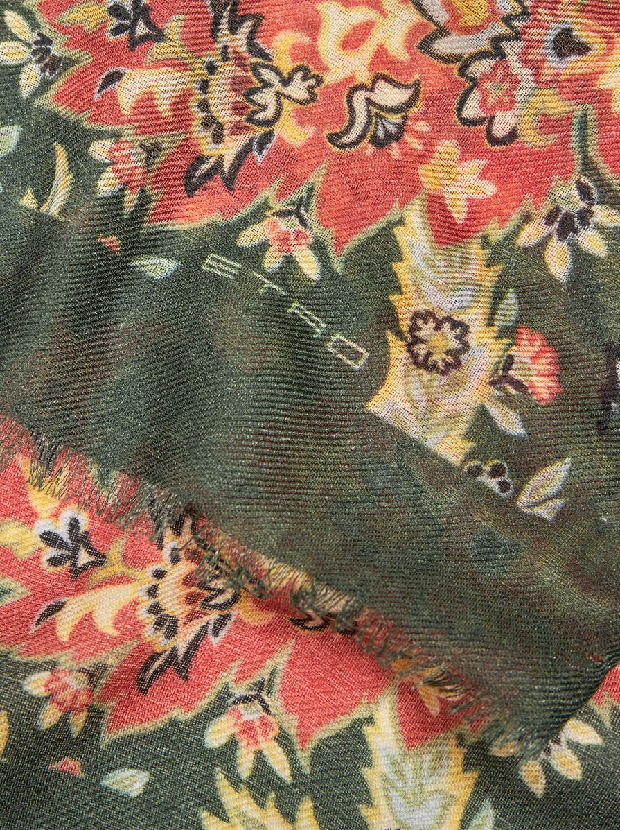 PRINTED SILK AND CASHMERE SCARF - 3