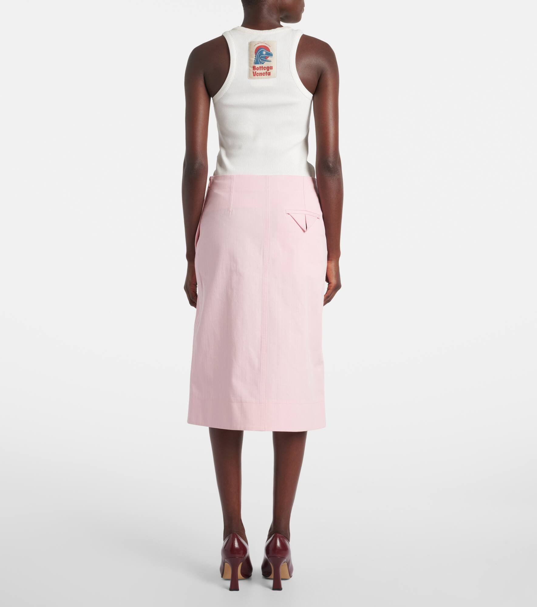 Cotton twill midi skirt - 3