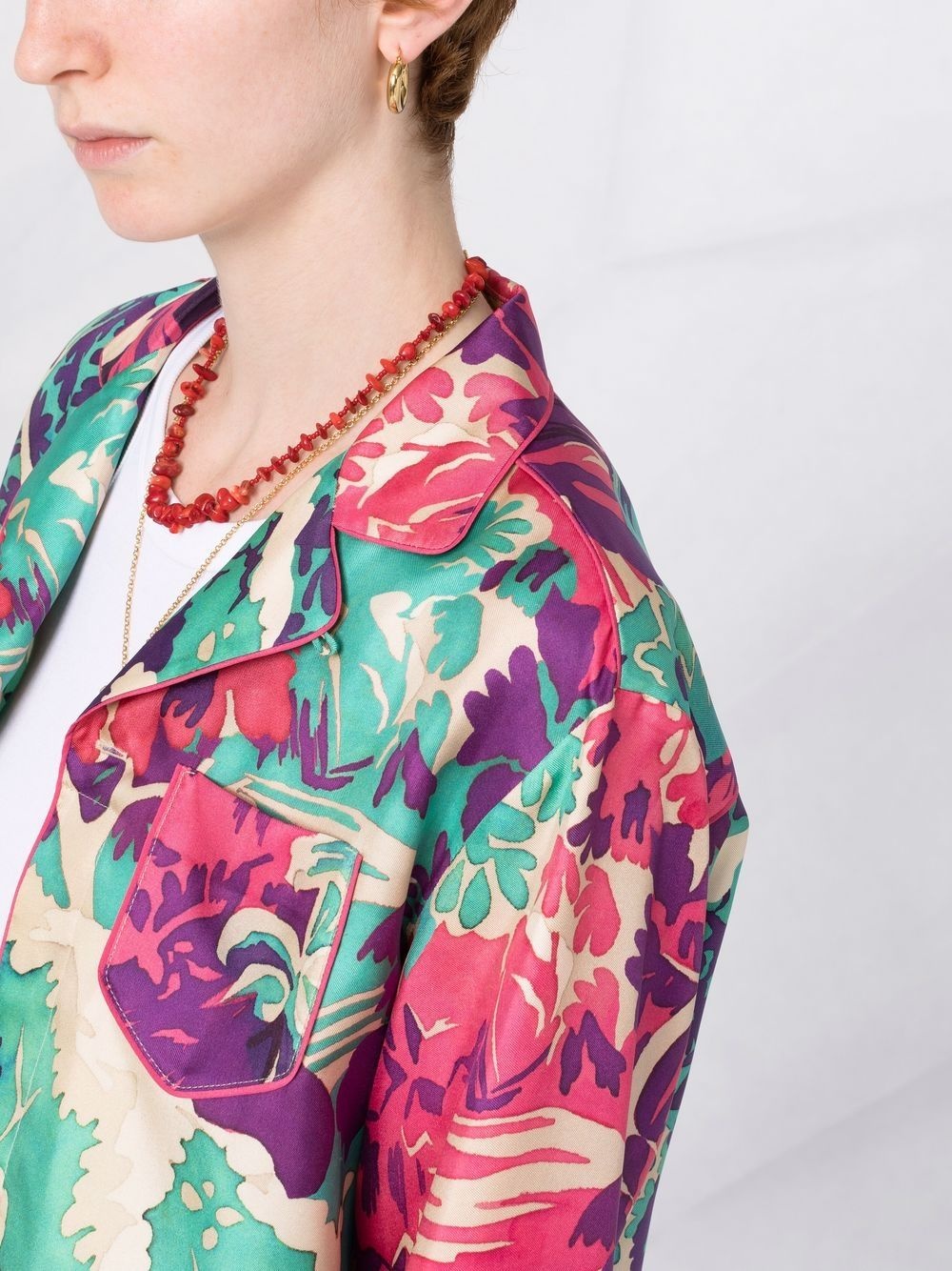 abstract-print pyjama-style silk shirt - 3