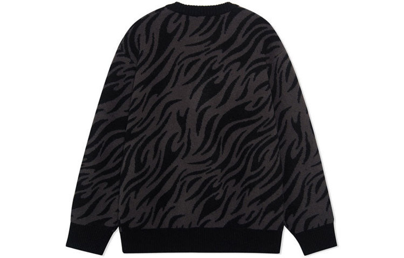 Li-Ning Li-Ning Rijindoujin Tiger Print Logo Crew Neck Sweater 'Black' AMBS031-2 outlook
