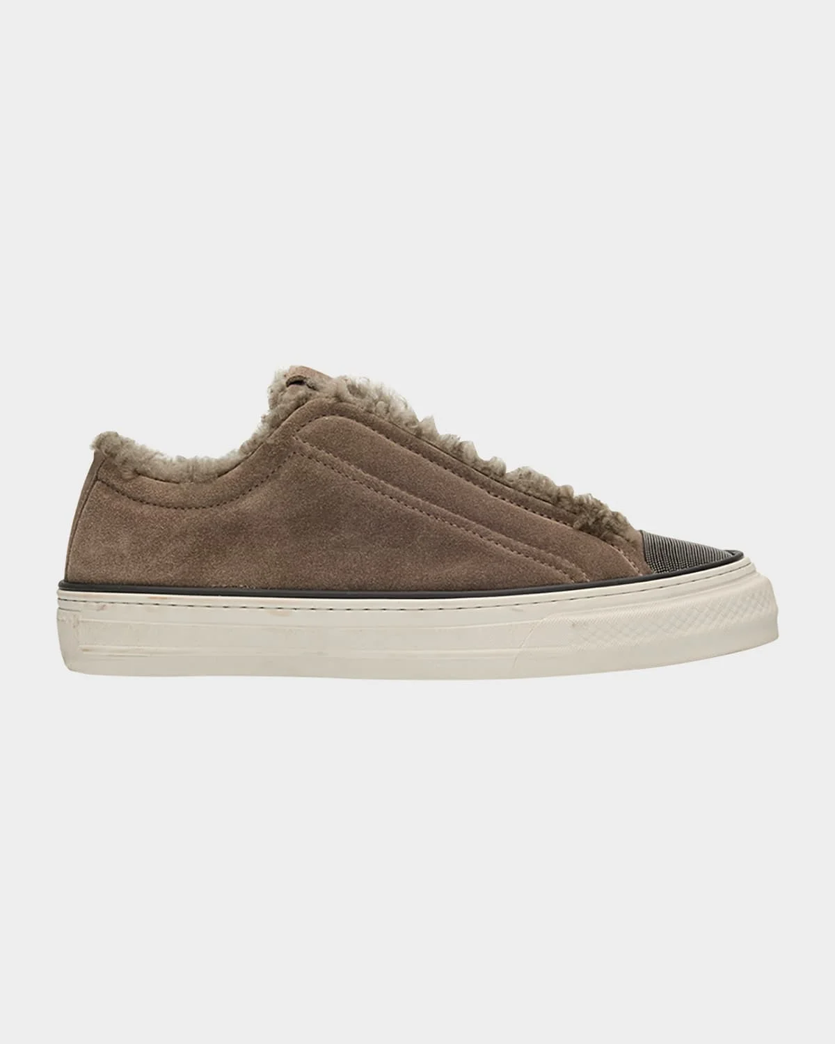 Monili Detail Shearling-Lined Slip-On Sneakers - 1