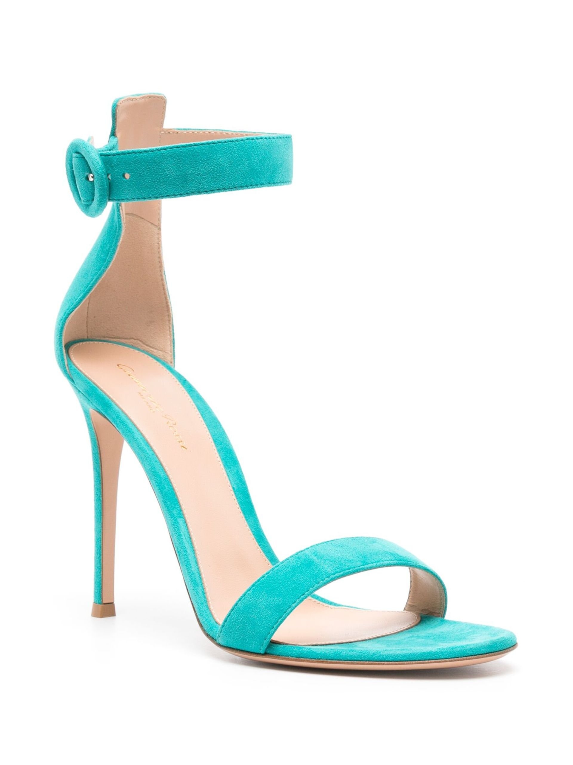 Turquoise Portofino 105mm Suede Sandals - 2