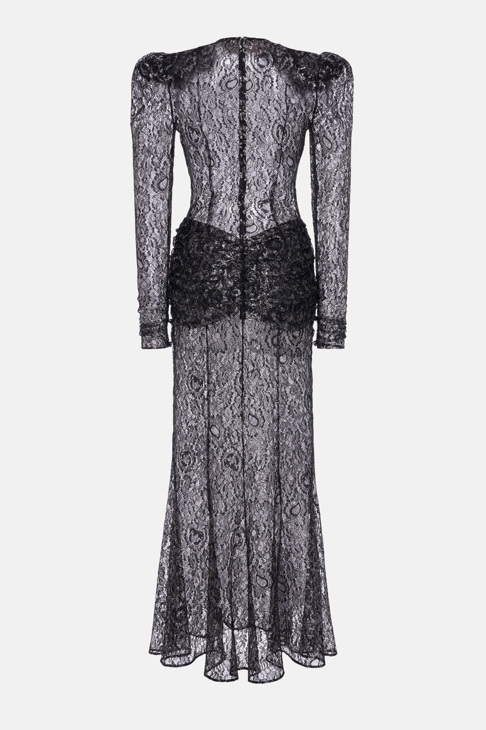 LUREX LACE EVENING DRESS WITH BOW - 2
